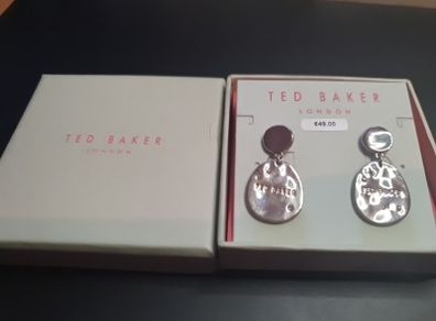 NEW Ted Baker silver color Earrings with small sparkling stones RRP49 euro NEW & BOXED