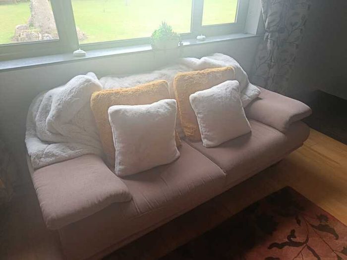 2 & 3 Seater Taupe/Fawn Sofa Set