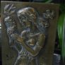 Art Deco Bronze Vase Oscar Antonsson Ystad Sweden Fiddler and Woman Relief 1930s to 1940s Image 7