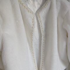 Faux fur ivory bridal jacket - JJ's house