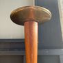 An early 20th century Art Deco oak candle holder with brass top. 122cm Image 5