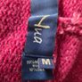 As new. Very Unusual Nua Merino Wool/Silk Mix Zipped Cardigan in Wine and Pink. Size M (8-12) Image 6