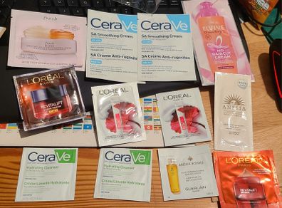 Fresh, Guerlain, L'oreal, CeraVe and Anessa Sample