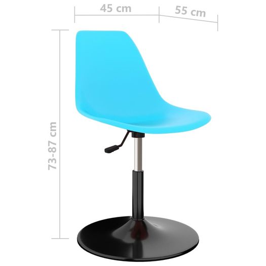 Swivel Dining Chairs 4 pcs Blue PP