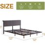 5ft King Bed Frame With USB Charging Station,Dark Grey Floating Bed Frame with Storage Headboard and LED Light,Upholstered Platform Bed Frame Double Size,Noise-Free Strong Slats Image 2