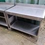 Stainless steel catering prep table with shelf Image 4