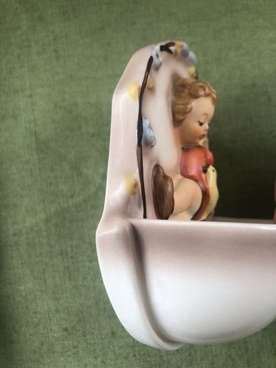 hummel goebel girl with bird holy water font