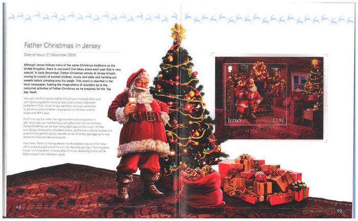 2016 Jersey Stamp Year Book (hardback) issued by Jersey Post with 28 images of contents