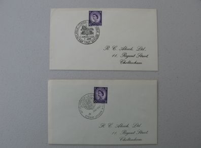 GB Stamps x2 Special Cancellation Covers