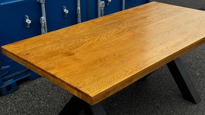 Solid Oak Dining Table 180cm, Ex Display Like New