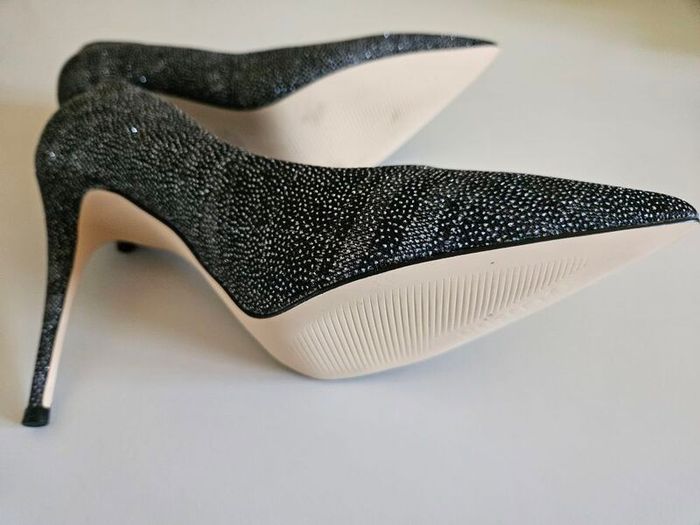GUESS STILETTOS MULTI high heel sparkly silver shoes RRP 145e UK 6 new & boxed bank holiday sale