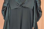 puff sleeve, twist front, teal, bodycon dress from Boohoo