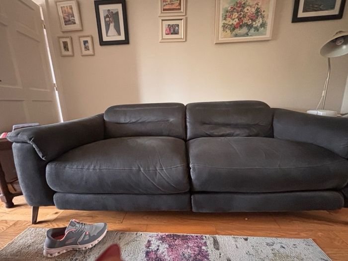 Stunning three piece suede leather suite.