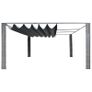 Gazebo with Sliding Roof Poly Rattan 400x400x200 cm Grey and Anthracite Image 3