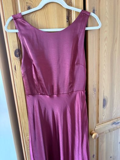 Beautiful burgundy wine satin maxi dress