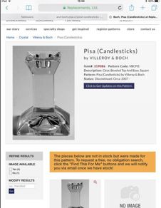 Villeroy and Boch glass candlesticks 4 available PRICE is FOR 1
