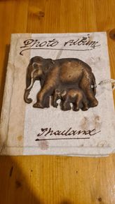 Beautiful Hand Made Thailand Photo Album Elephant Cover With Rustic Paper.