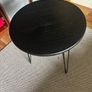 Black Round Side / Lamp Table with hairpin legs Image 4