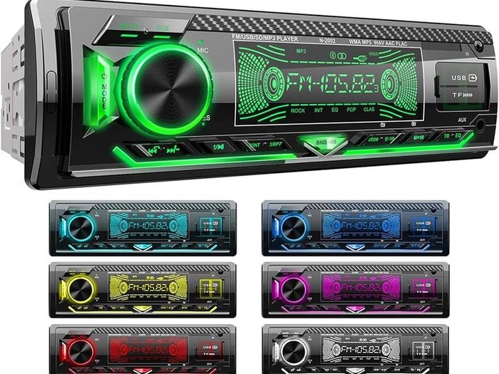 FREE SHIPPING Car Stereo Bluetooth, CENXINY Car Radio Bluetooth 5.0 Hands-free1 Din Universal Built-in Microphone, 4X65W Car Radio Receiver, USB/TF/FM/AUX/WMA/WAV/MP3 Media Player with 7 Colorful Lights