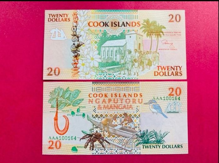 Cook Islands  20 Dollars 1992. Pick 9a. ( Uncirculated )