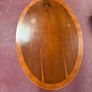 Vintage Inlaid Oval Coffee Table / Pedestal Occasional Table Image 3
