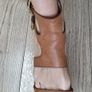 MICHAEL KORS tan gladiator sandals with gold zip Sz 7 UK Image 4