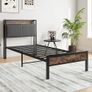 3ft Single Bed Frame with Storage Headboard Image 7