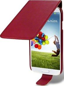 New Samsung I9500 Galaxy S4 Premium Pu Leather Flip Case Cover Pouch Black / Hot Pink / Red / Purple / White