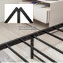 King Size Bed Frame with Wood Headboard,Metal Image 5