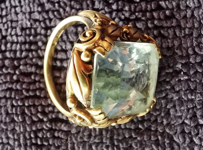 Art deco 14k Ring with aquamarine