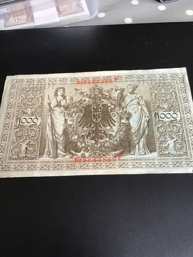 Very Rare 1910 German Banknote 1000 Mark