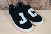 womens girls JC Juicy Couture Black terry cloth teddy Teresa slip on trainer  Size UK 4 EU 37
