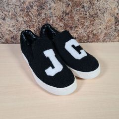 womens girls JC Juicy Couture Black terry cloth teddy Teresa slip on trainer  Size UK 4 EU 37
