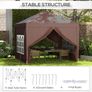10x10ft Popup Gazebo Marquee Party Tent Pavilion Coffee with 4 Sides Image 7