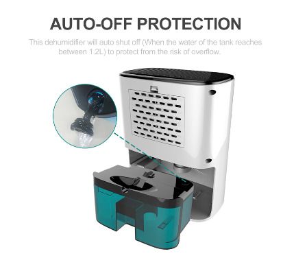 BRAND NEW 1.2L Electric Air Dehumidifier Moisture Absorber Air Purifier Low Noise Air Dryer