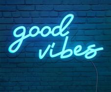 FREE P&P | Good Vibes Neon Sign,Neon Light Powered by USB with Switch, Ice Blue Led Neon Light Sign for Bedroom,Wall Decor,Game Room,Party, Bar Decor