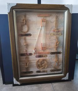 New Vintage Nautical Knot Board Wall Key Cabinet Shadow Box Maritime Decor