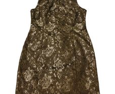 Black & Silver Metallic Thread Brocade Sleeveless Dress size 14