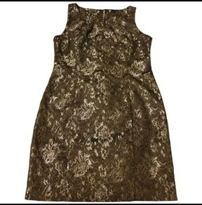 Black & Silver Metallic Thread Brocade Sleeveless Dress size 14