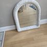 vintage white painted wicker mirror Image 6