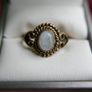 Antique Brass Moonstone Ring size R Image 2