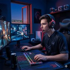 EKSA E900 Stereo Sound Wired Gaming Headset - Red - Detachable Mic (No Box)
