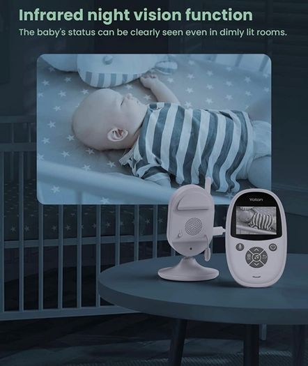 Baby Monitor Video with Camera 2.4 inch Digital Surveillance Camera with Sleep Mode Night Vision Temperature Sensor and 8 Lullabies VOX Mode (FREE POSTAGE)