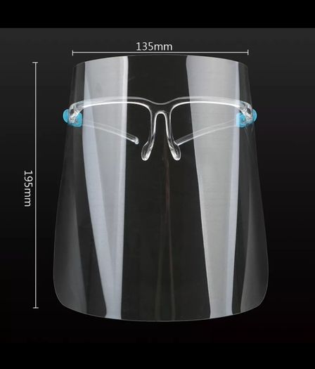 2 Plastic Full Face Shield cover Protective Isolation Mask.