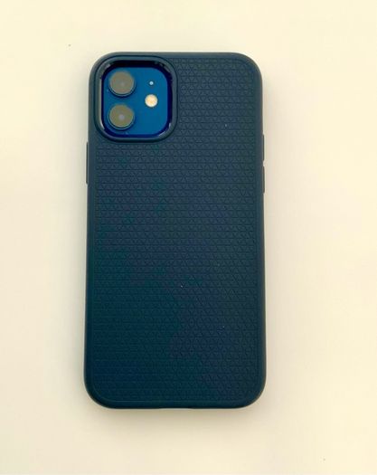 iPhone 12, Blue, Unlocked with Spigen case