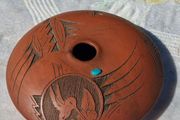 Dwayne Blackhorse Navajo Redware Seed Jar