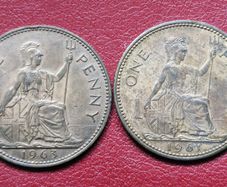 Elizabeth ll 1961 and 1963 Penny coins