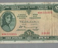 Ireland 1969 Lady Lavery 1 pound (60H) banknote