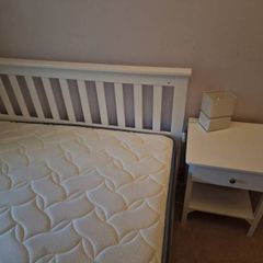 4ft 6 in wooden bed plus mattress