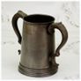 Antique 19th Century Pewter Tankard Glass Bottom Image 4